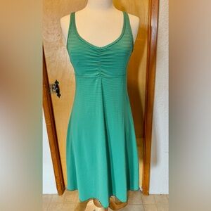 Prana Teal Striped Midi Dress